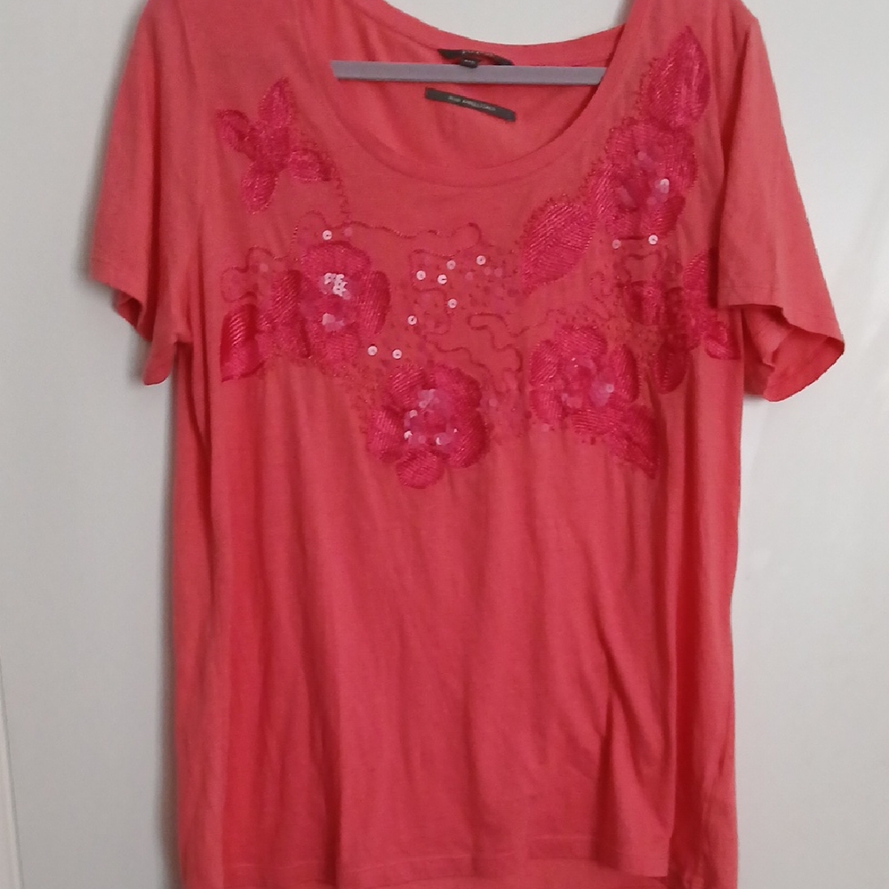 Pink Embellished Short Sleeve T-Shirt
